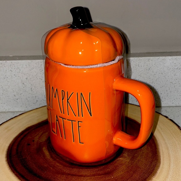 ❗️RAE DUNN PUMPKIN LATTE FARMHOUSE COFFEE TEA PSL COFFEE TEA DECOR MUG W TOPPER - Picture 3 of 4